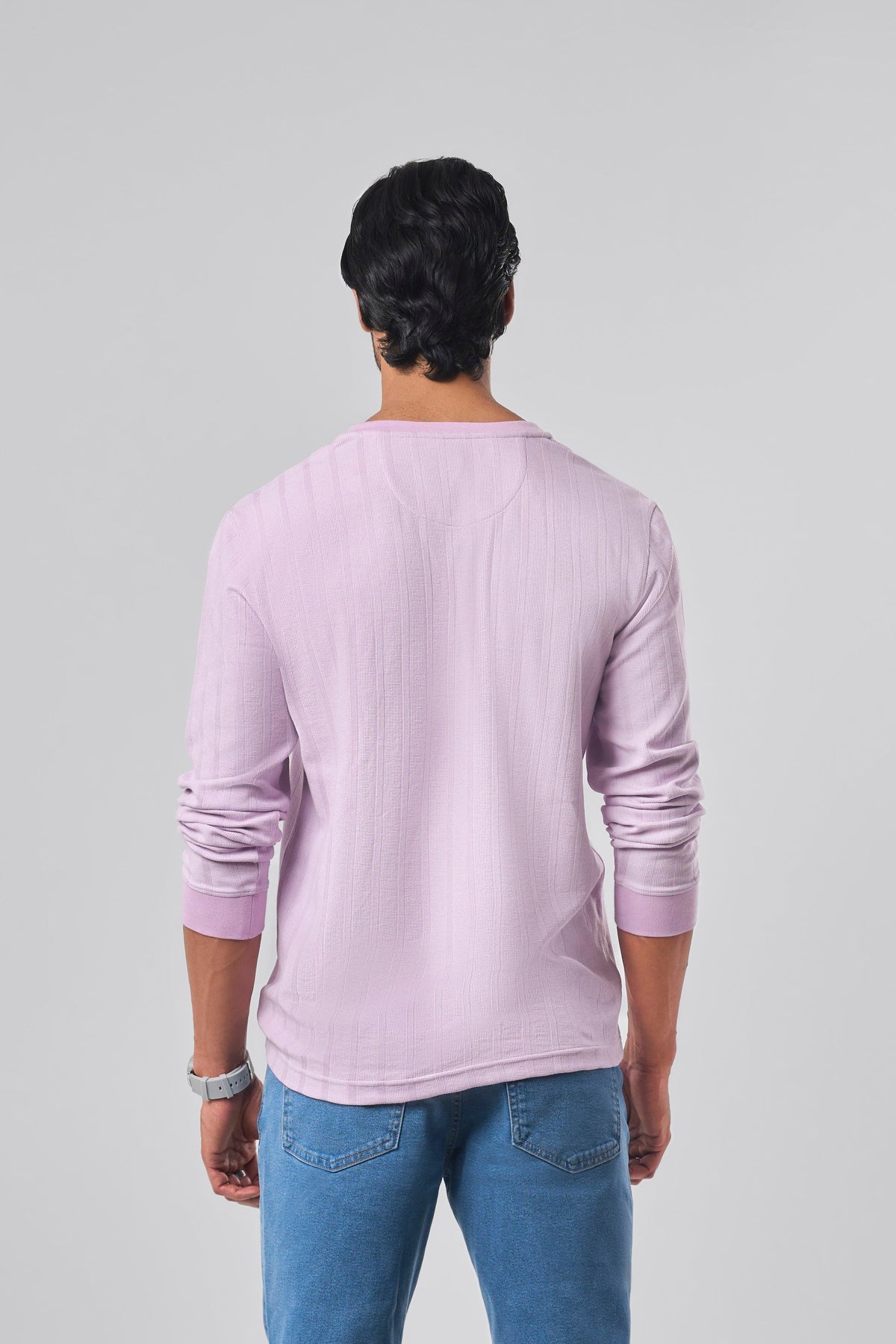 Waffle Henley - Lilac