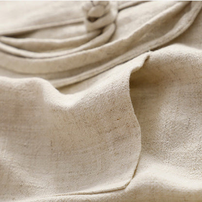 Buddha Stones Women's Cotton Linen Frog-Button Long Sleeve Jacket With Pockets