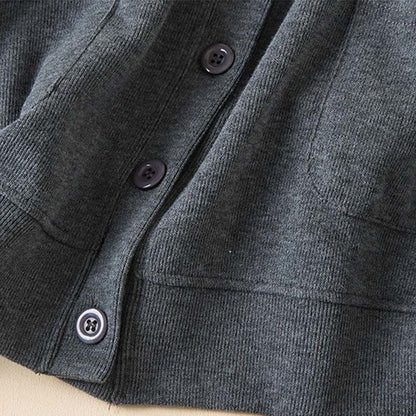 Buddha Stones Plain Buttons Women's Hooded Jacket With Pockets