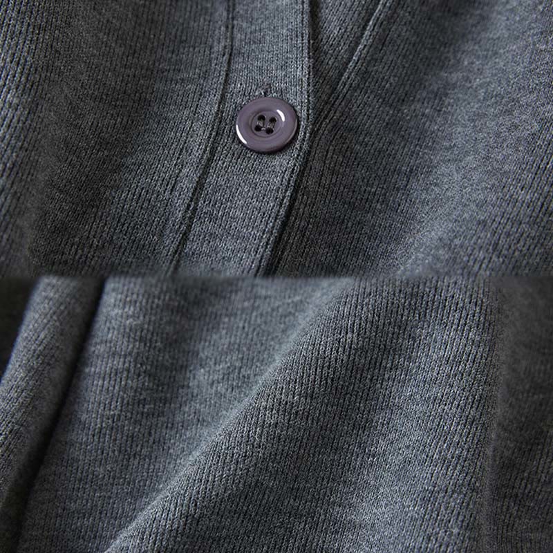Buddha Stones Plain Buttons Women's Hooded Jacket With Pockets