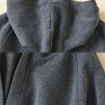 Buddha Stones Plain Buttons Women's Hooded Jacket With Pockets