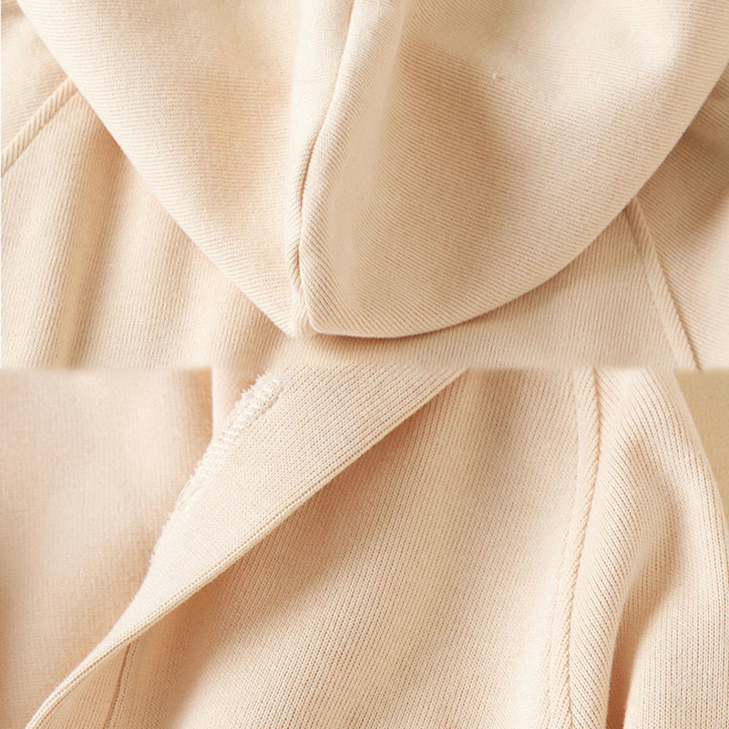 Buddha Stones Plain Buttons Women's Hooded Jacket With Pockets