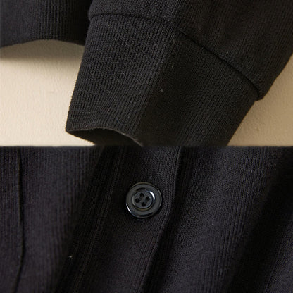 Buddha Stones Plain Buttons Women's Hooded Jacket With Pockets