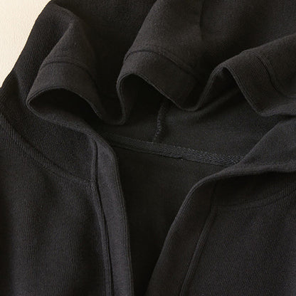 Buddha Stones Plain Buttons Women's Hooded Jacket With Pockets