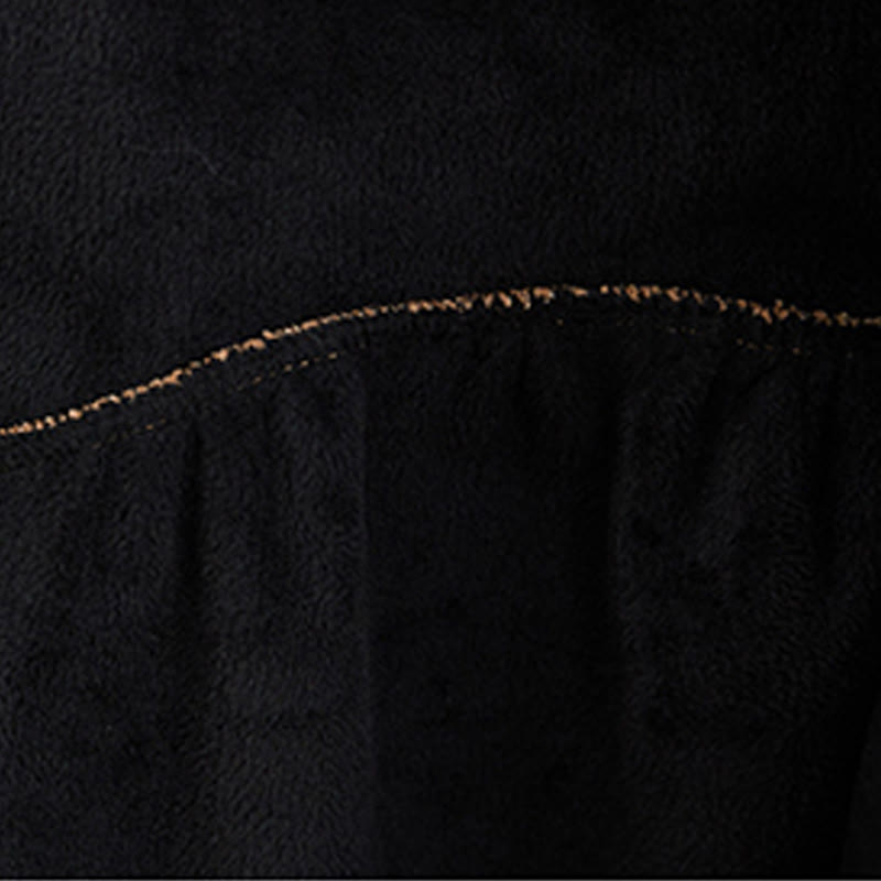 Buddha Stones Plain Buttons Long Sleeve Women's Corduroy Fleece-Lined Coat With Pockets