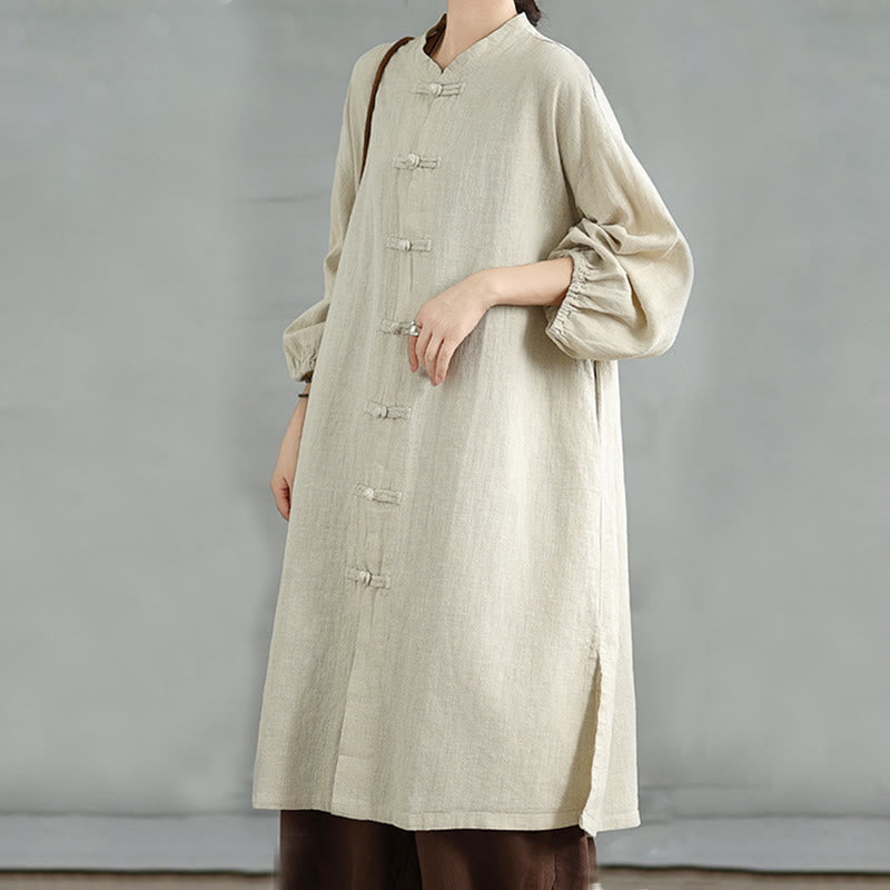 Buddha Stones Casual Frog-button Women's  Coat With Pockets