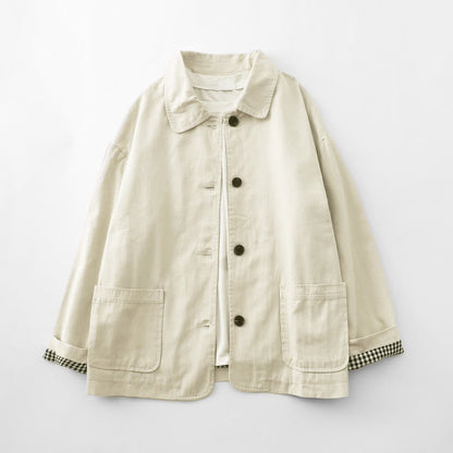 Buddha Stones Commute Patchwork Design Cotton Women's Jacket With Pockets