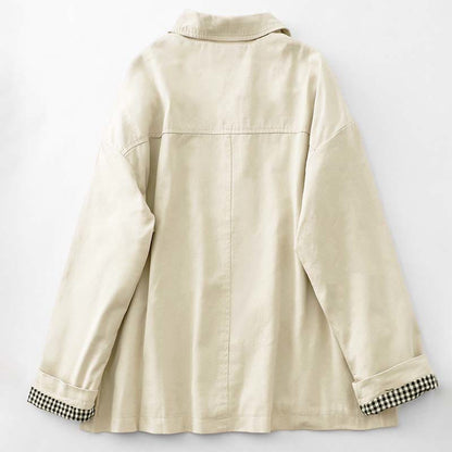 Buddha Stones Commute Patchwork Design Cotton Women's Jacket With Pockets