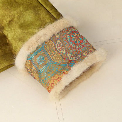Buddha Stones Frog-Button Traditional Chinese Patterns Women's Long Sleeve Thickened Jacket