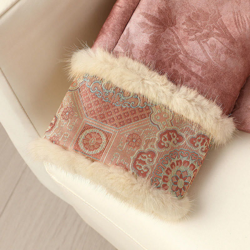 Buddha Stones Frog-Button Traditional Chinese Patterns Women's Long Sleeve Thickened Jacket