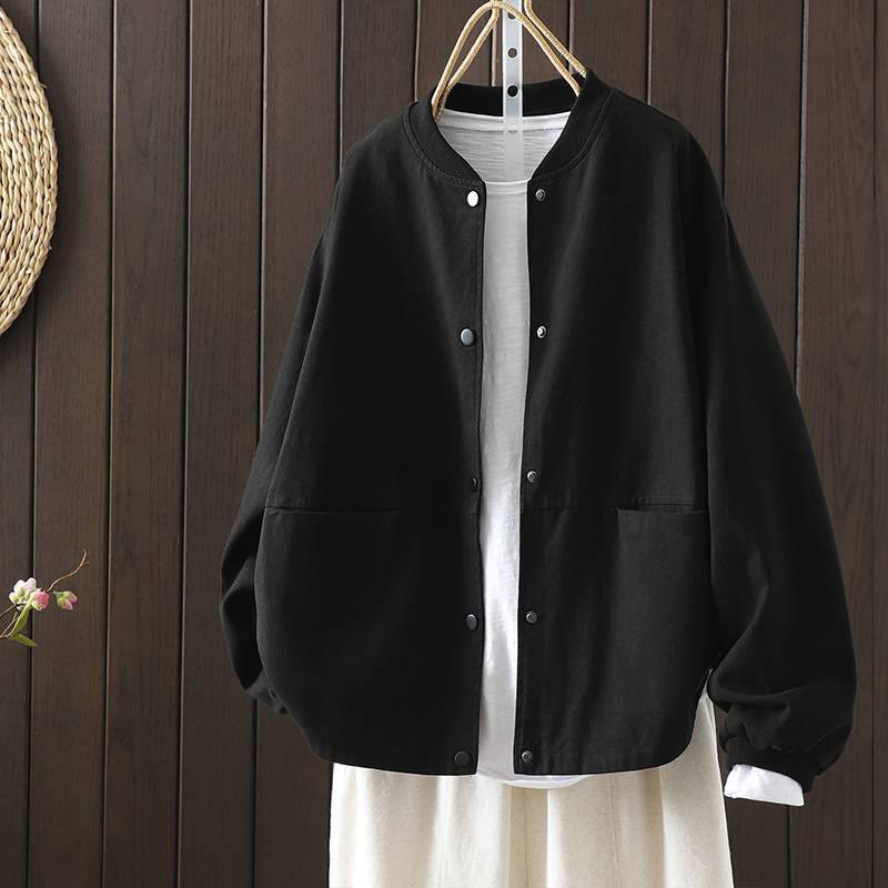 Buddha Stones Fall Button Down Women's Long Sleeve Outerwear Jacket With Pockets