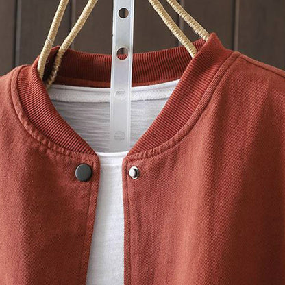 Buddha Stones Fall Button Down Women's Long Sleeve Outerwear Jacket With Pockets