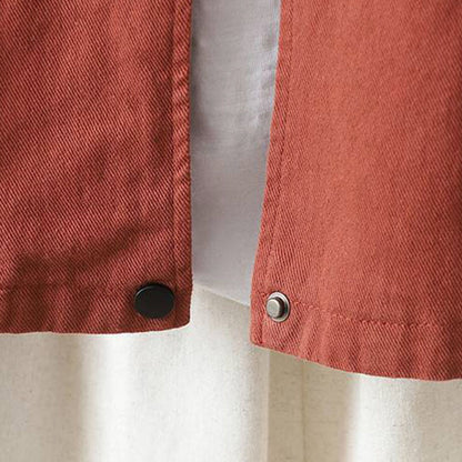 Buddha Stones Fall Button Down Women's Long Sleeve Outerwear Jacket With Pockets