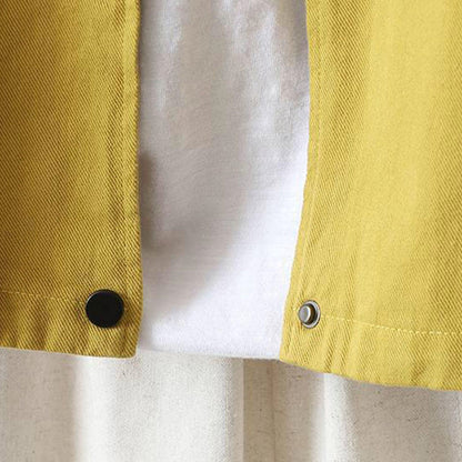 Buddha Stones Fall Button Down Women's Long Sleeve Outerwear Jacket With Pockets