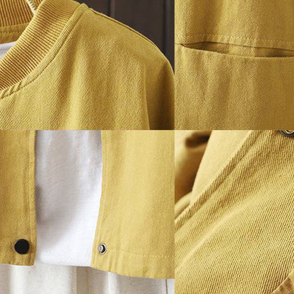 Buddha Stones Fall Button Down Women's Long Sleeve Outerwear Jacket With Pockets