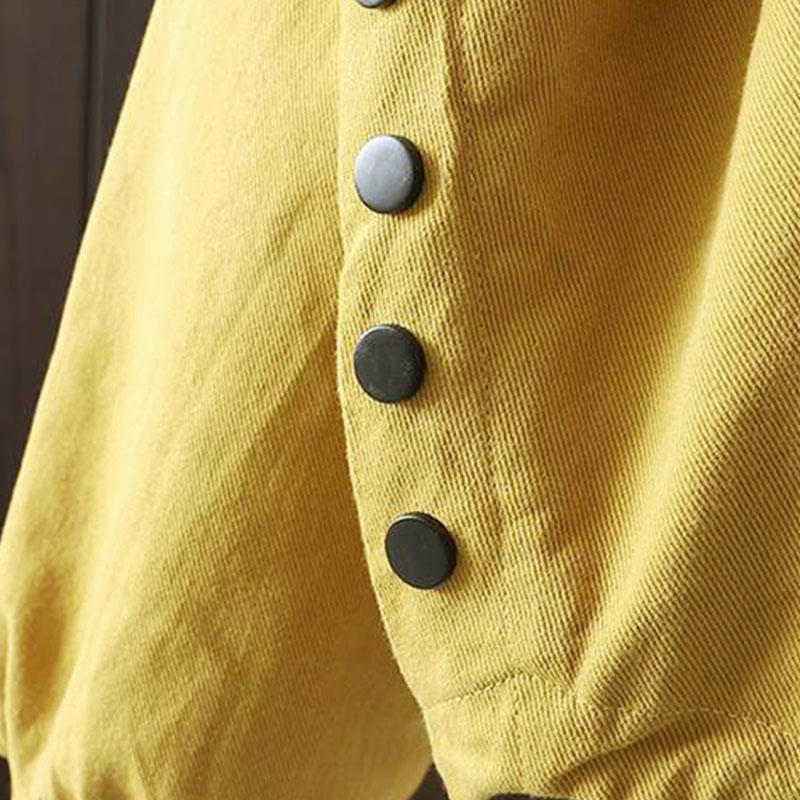 Buddha Stones Fall Button Down Women's Long Sleeve Outerwear Jacket With Pockets