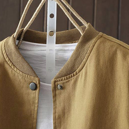 Buddha Stones Fall Button Down Women's Long Sleeve Outerwear Jacket With Pockets
