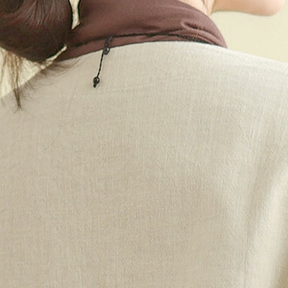 Buddha Stones Plain Design Long Sleeve Women's Jacket With Pockets